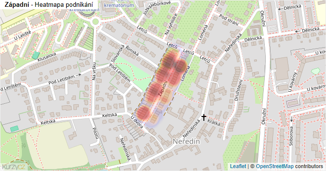 Západní - mapa podnikání