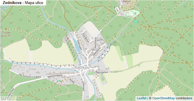 Zedníkova - mapa ulice
