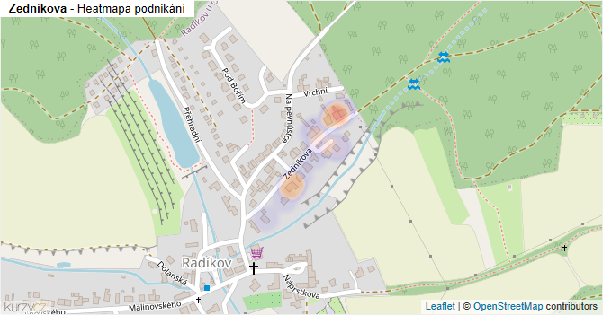 Zedníkova - mapa podnikání