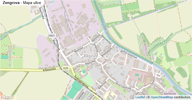Zengrova - mapa ulice