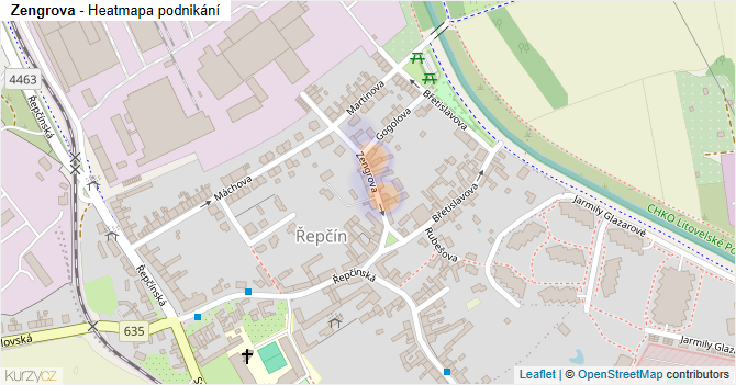 Zengrova - mapa podnikání