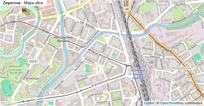 Zeyerova - mapa ulice