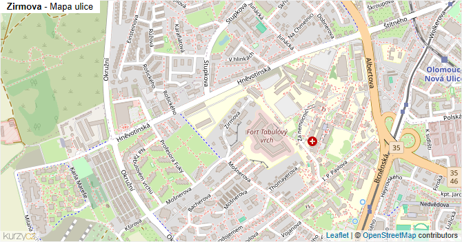 Zirmova - mapa ulice
