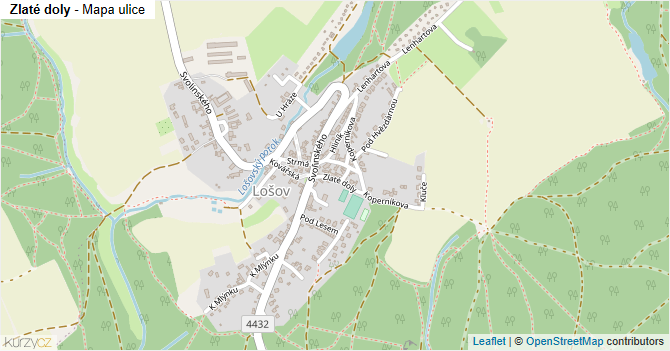 Zlaté doly - mapa ulice