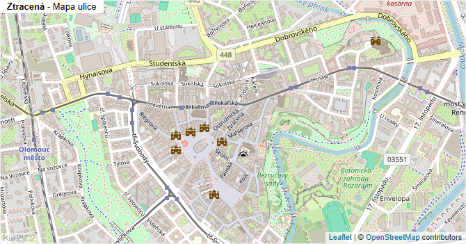 Ztracená - mapa ulice