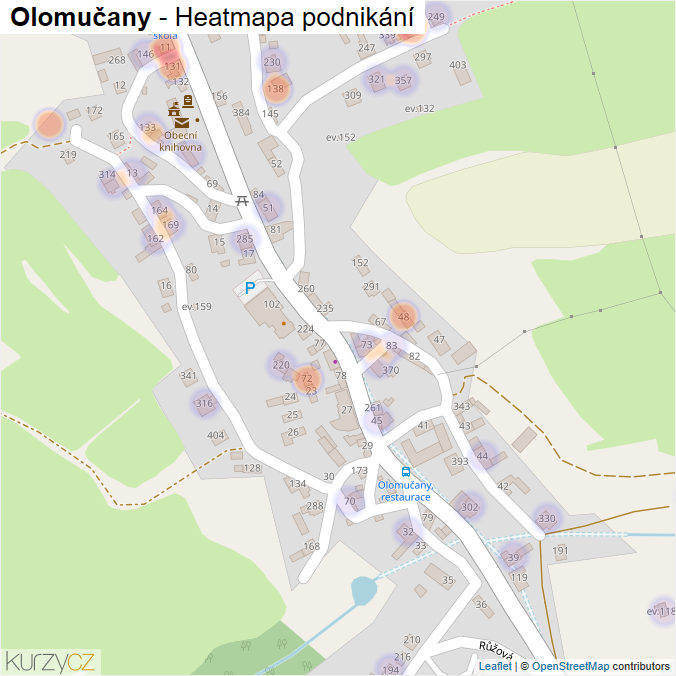 Mapa Olomučany - Firmy v části obce.