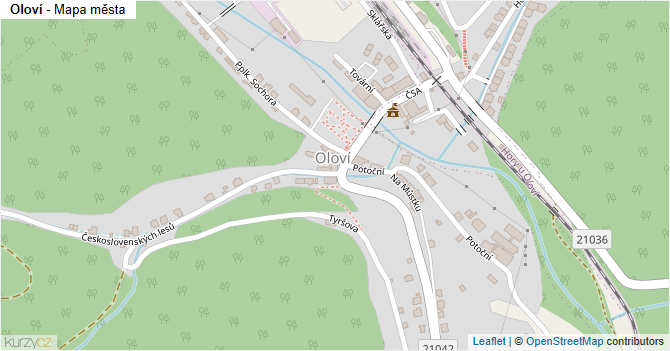Oloví - mapa města