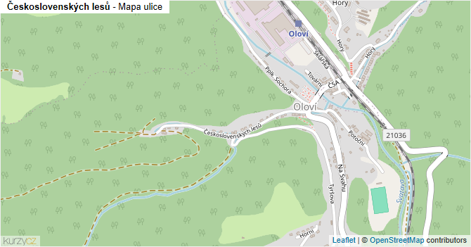 Československých lesů - mapa ulice