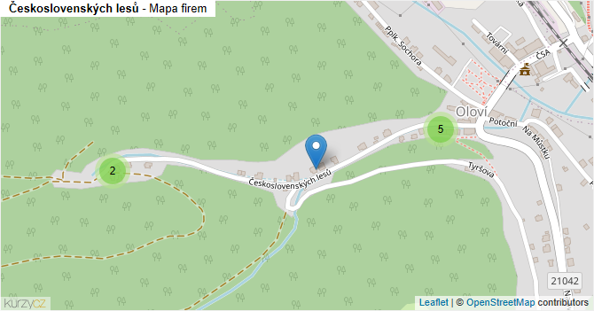 Československých lesů - mapa firem