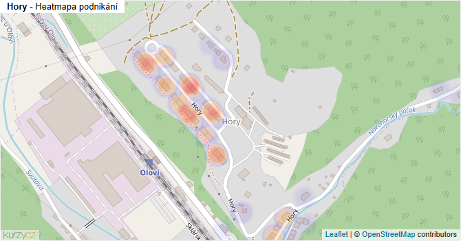 Hory - mapa podnikání