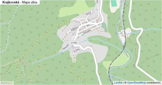 Krajkovská - mapa ulice