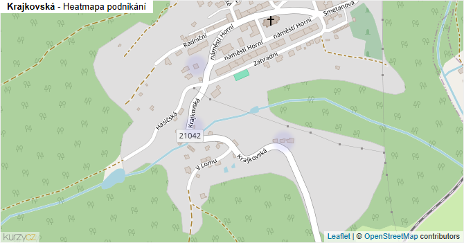 Krajkovská - mapa podnikání