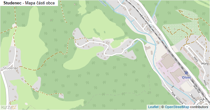 Studenec - mapa části obce