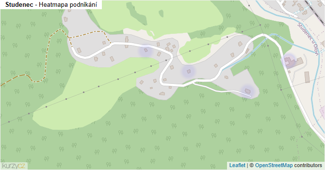Studenec - mapa podnikání