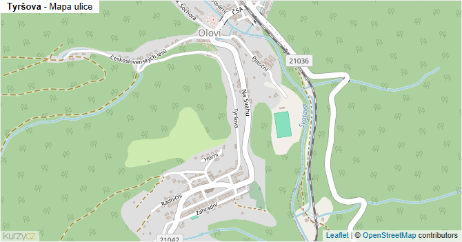 Tyršova - mapa ulice