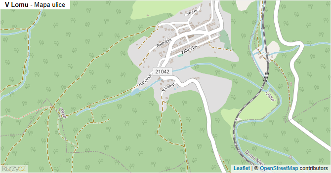 V Lomu - mapa ulice