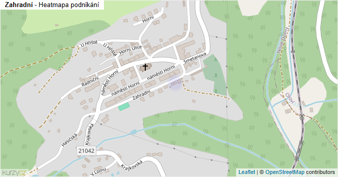 Zahradní - mapa podnikání