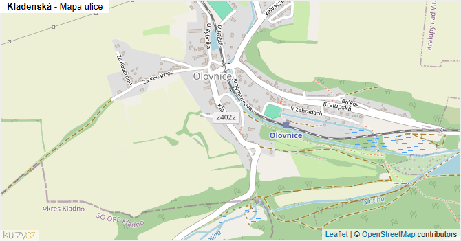 Kladenská - mapa ulice