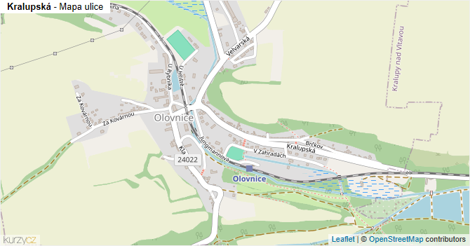 Kralupská - mapa ulice