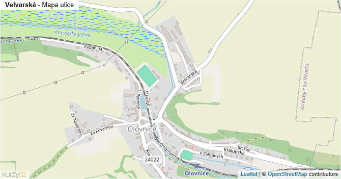Velvarská - mapa ulice