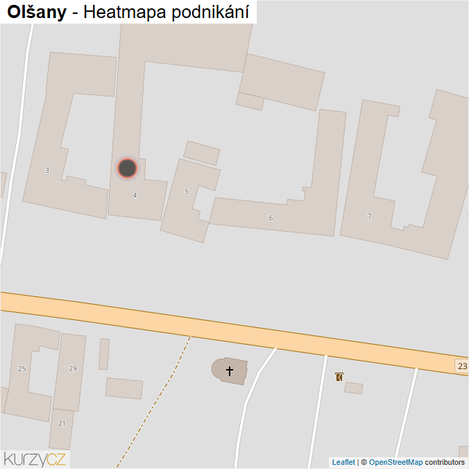 Mapa Olšany - Firmy v obci.