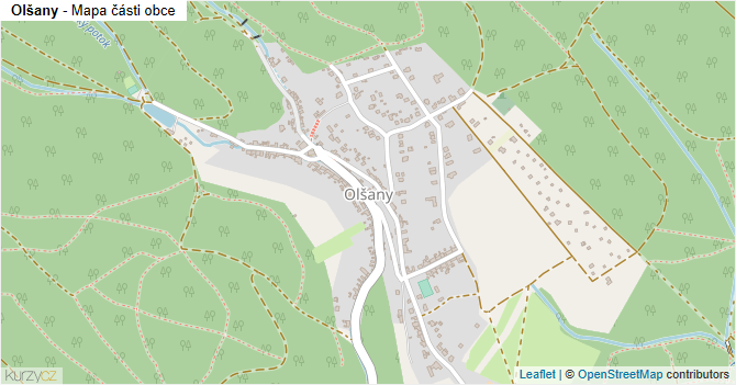 Olšany - mapa části obce