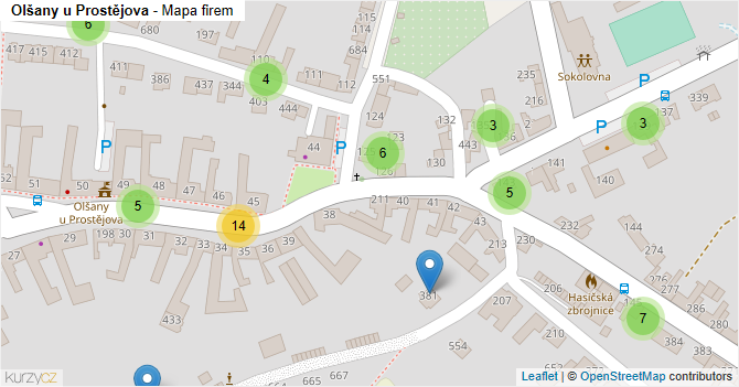 Olšany u Prostějova - mapa firem