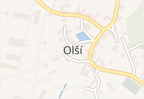 Olší v obci Olší - mapa části obce