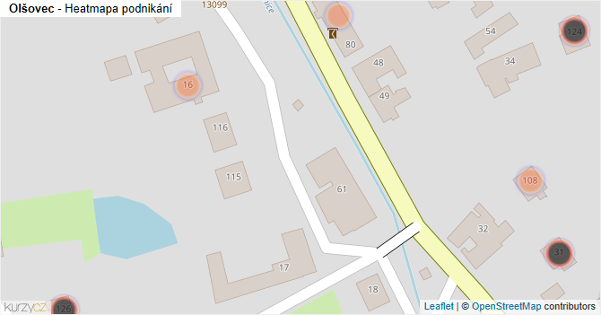 Olšovec - mapa podnikání