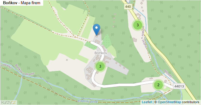 Boňkov - mapa firem