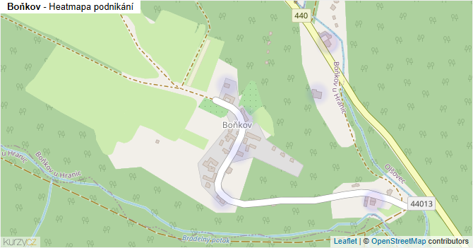Boňkov - mapa podnikání