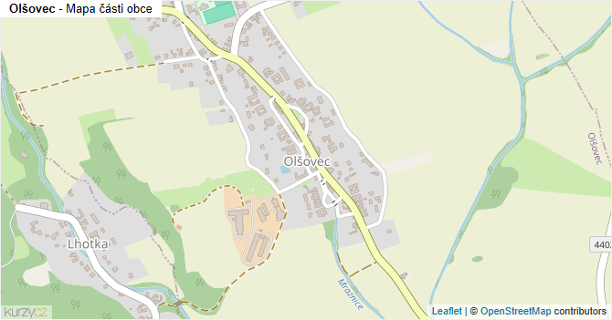 Olšovec - mapa části obce
