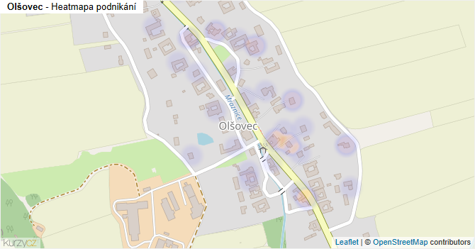 Olšovec - mapa podnikání