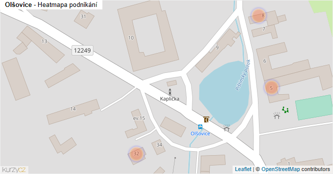 Olšovice - mapa podnikání