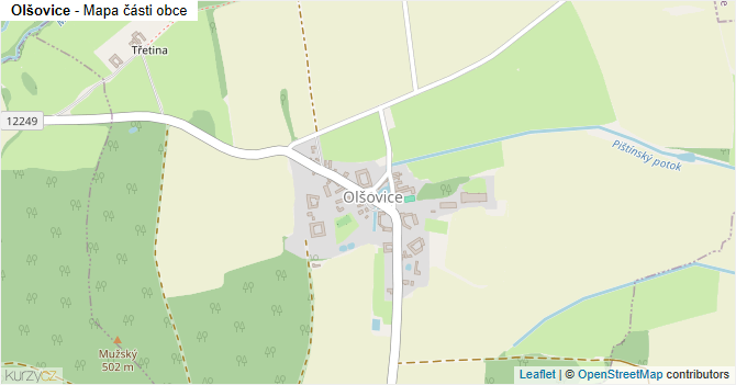 Olšovice - mapa části obce
