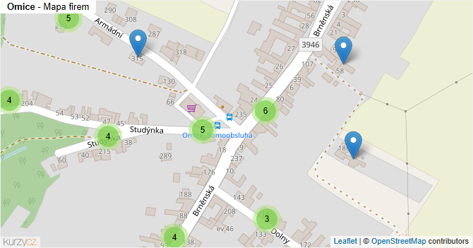 Omice - mapa firem