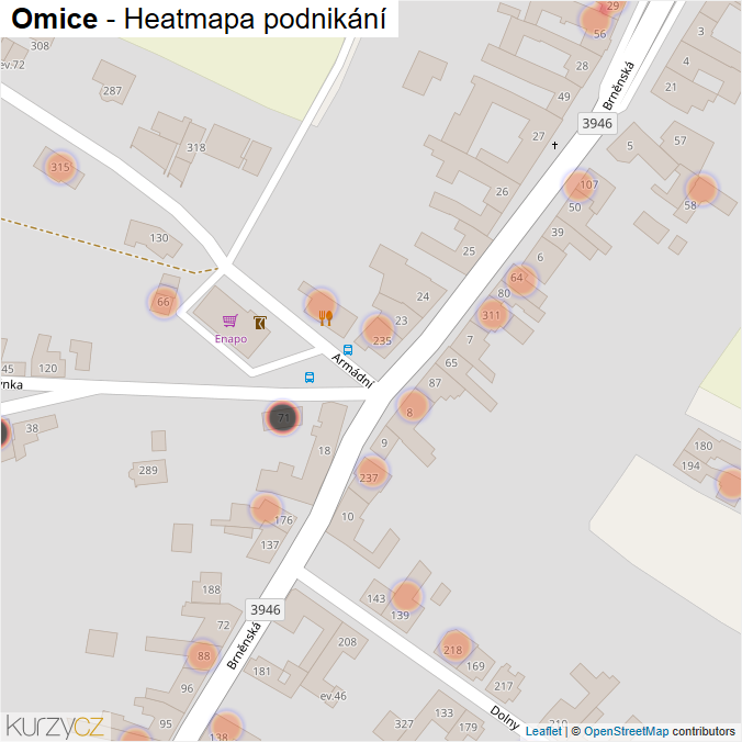 Mapa Omice - Firmy v obci.
