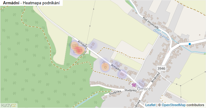 Armádní - mapa podnikání