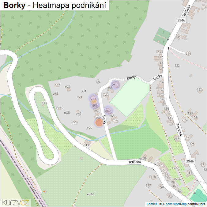 Mapa Borky - Firmy v ulici.