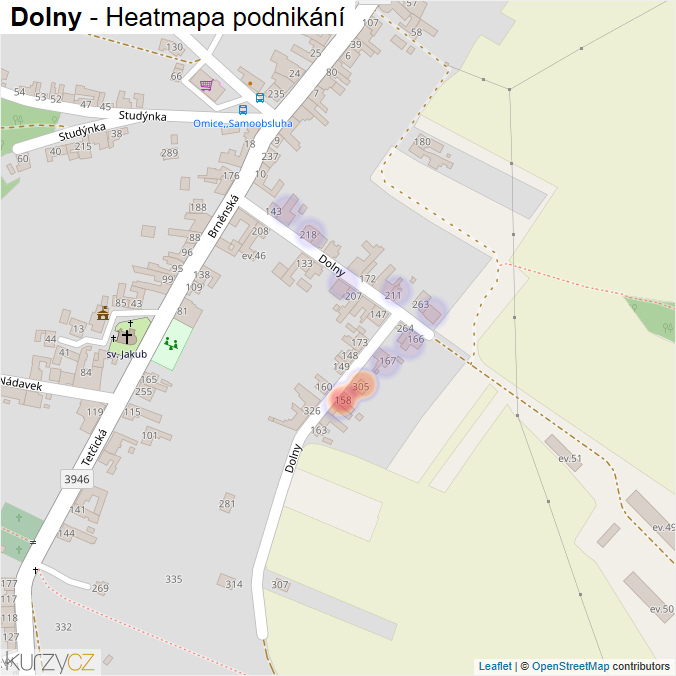 Mapa Dolny - Firmy v ulici.