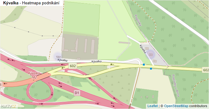 Kývalka - mapa podnikání