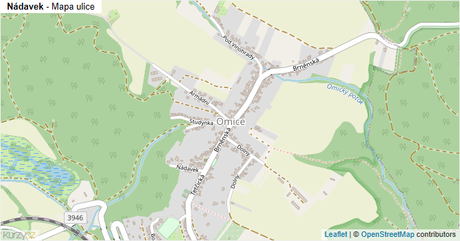 Nádavek - mapa ulice