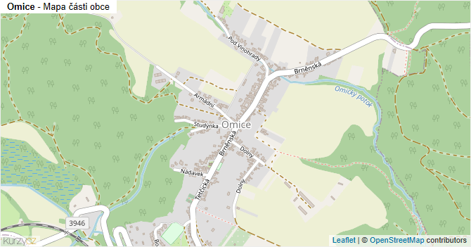 Omice - mapa části obce