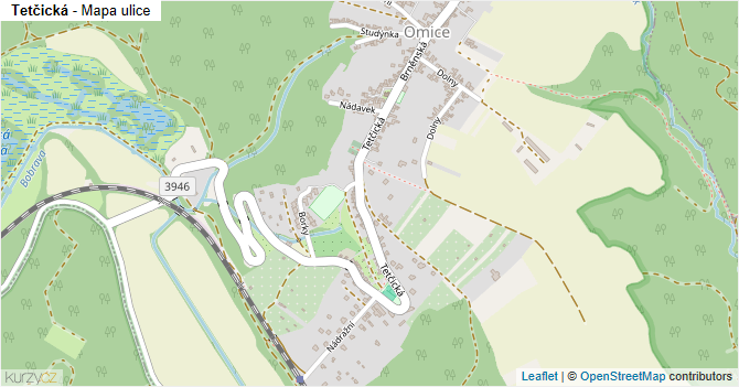 Tetčická - mapa ulice