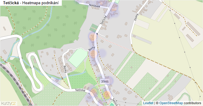 Tetčická - mapa podnikání