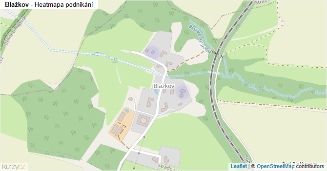 Blažkov - mapa podnikání