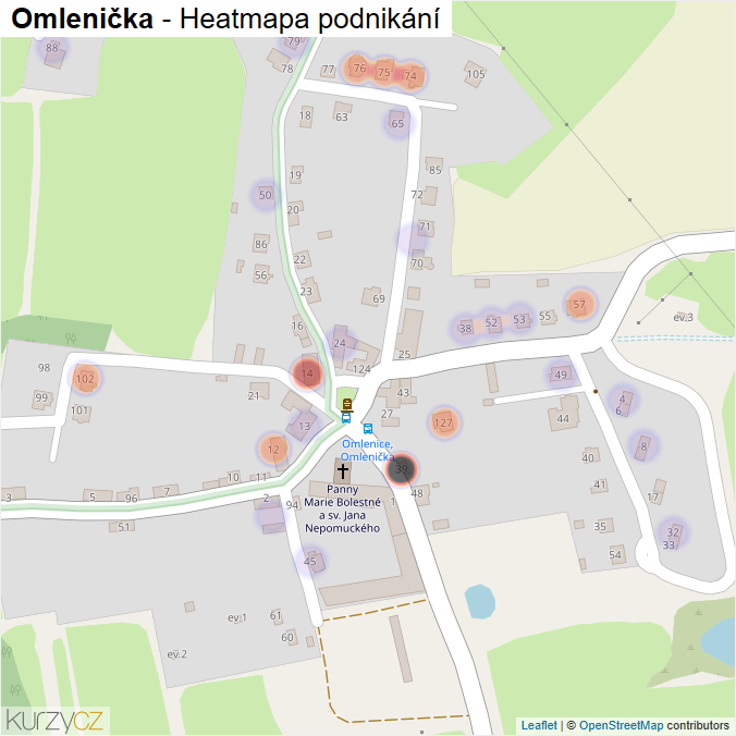 Mapa Omlenička - Firmy v části obce.