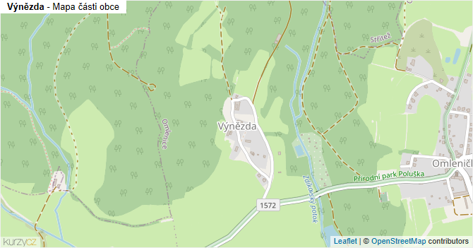 Výnězda - mapa části obce