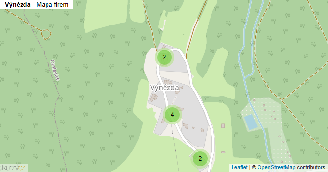 Výnězda - mapa firem