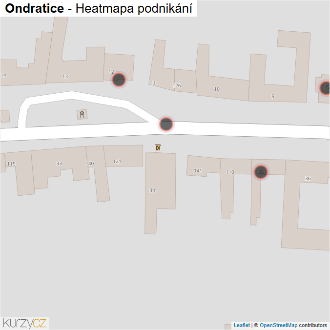 Mapa Ondratice - Firmy v obci.